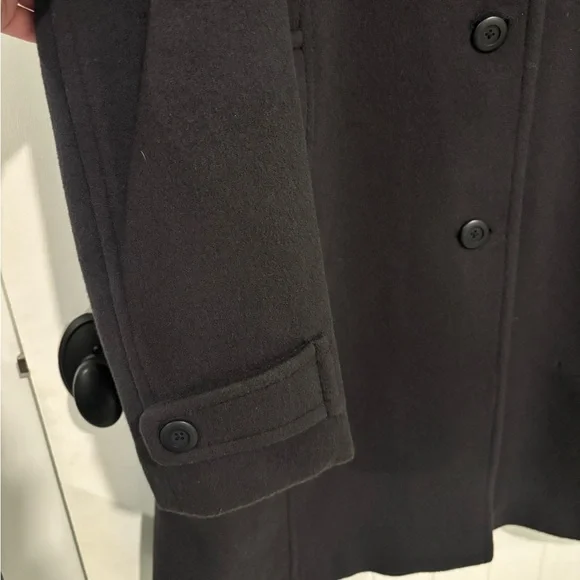LL Bean x Bellandi 100% Wool Long Coat Size 18 Regular Navy - Picture 4 of 6